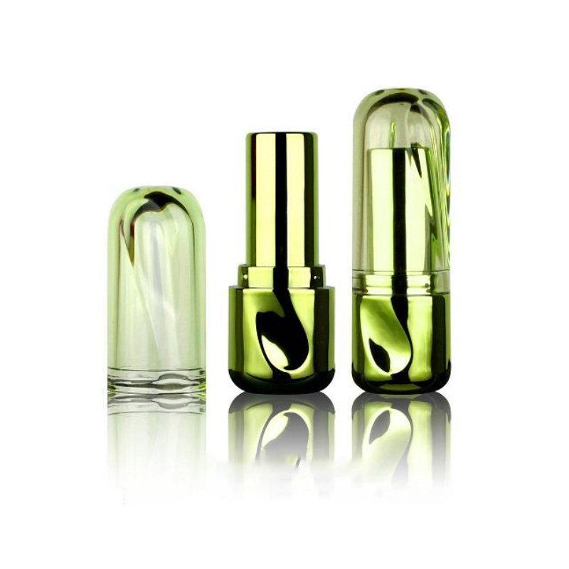 Buy Luxury Cosmetics Packaging Gradient Green Lipstick Tube Circular Lipgl